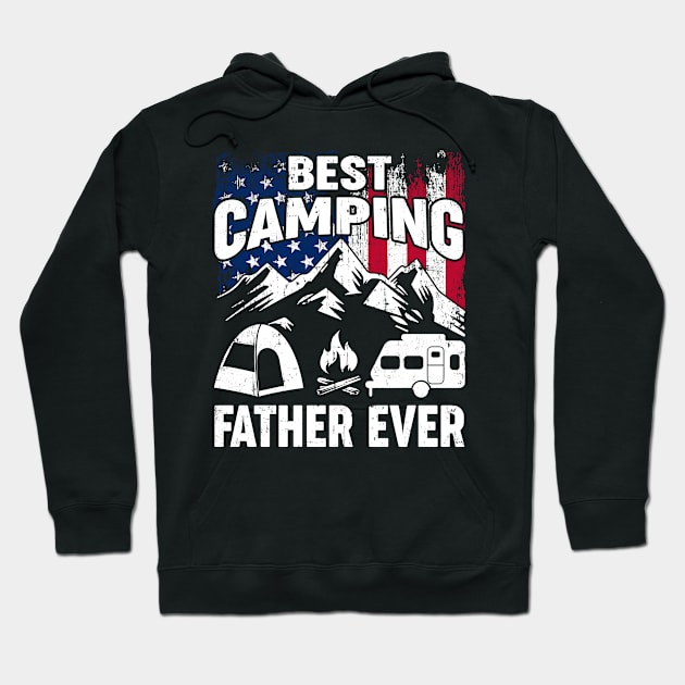 Best Camping Father Ever American Flag Hoodie by Tuyetle